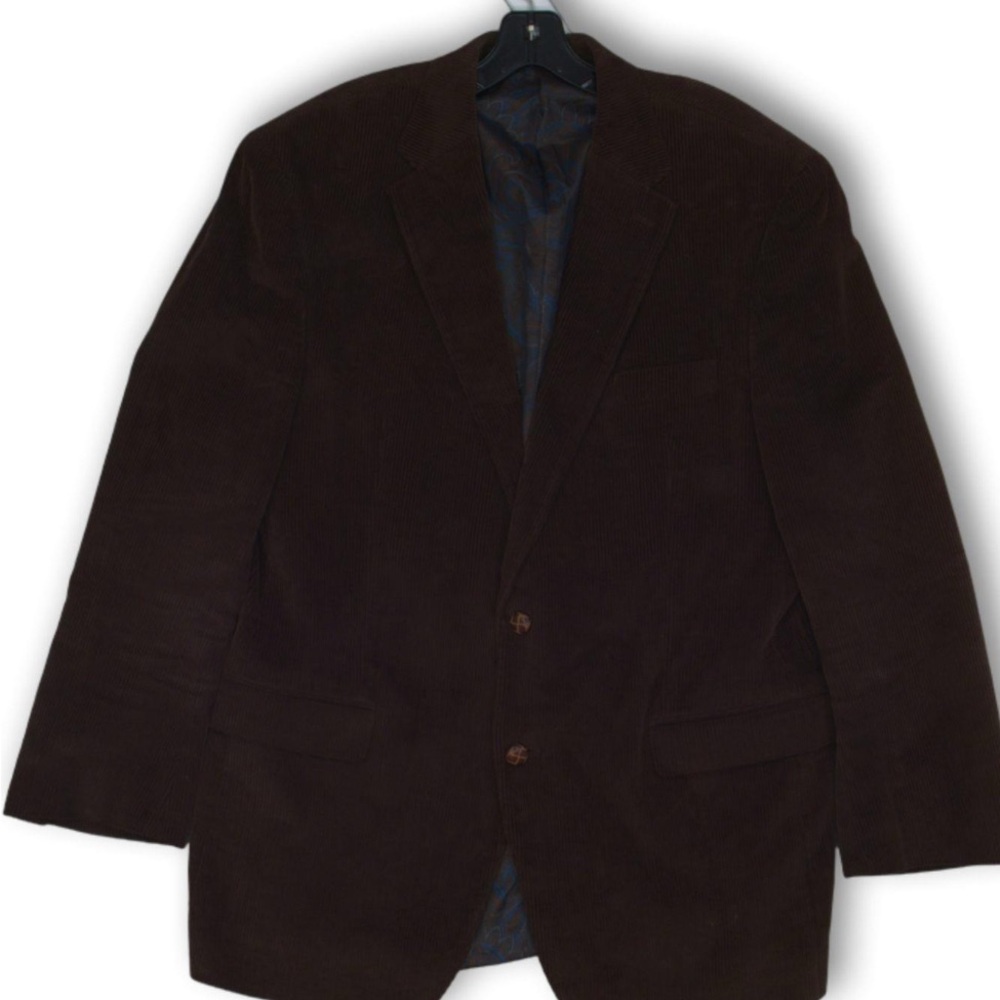 Vintage Ralph Lauren  Brown Corduroy 2 Button Single Breasted Blazer Size 44L